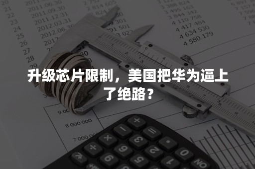 升级芯片限制，美国把华为逼上了绝路？
