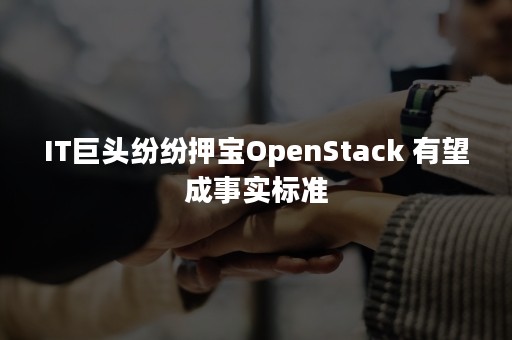 IT巨头纷纷押宝OpenStack 有望成事实标准