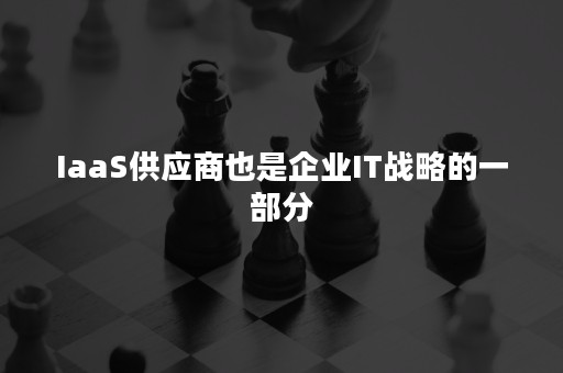 IaaS供应商也是企业IT战略的一部分