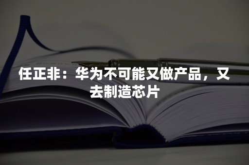 任正非：华为不可能又做产品，又去制造芯片