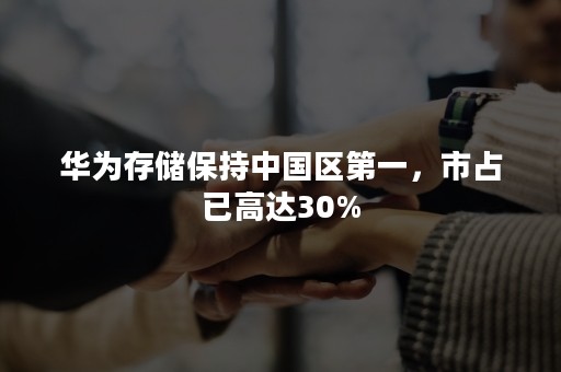 华为存储保持中国区第一，市占已高达30%