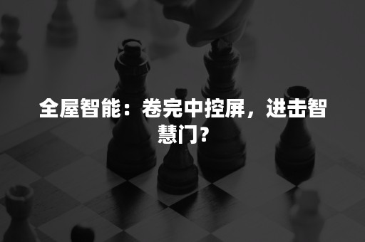 全屋智能：卷完中控屏，进击智慧门？