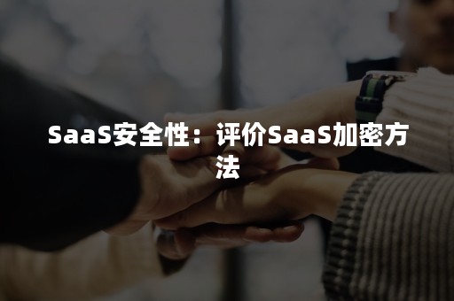 SaaS安全性：评价SaaS加密方法