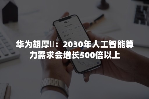 华为胡厚崑：2030年人工智能算力需求会增长500倍以上