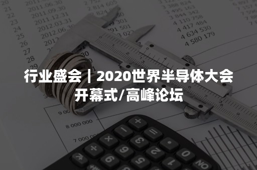 行业盛会｜2020世界半导体大会开幕式/高峰论坛