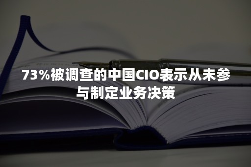 73%被调查的中国CIO表示从未参与制定业务决策