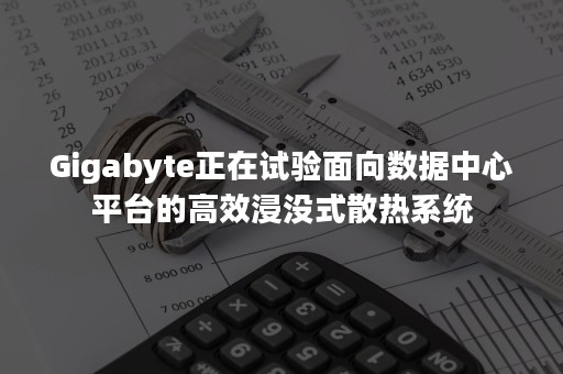 Gigabyte正在试验面向数据中心平台的高效浸没式散热系统