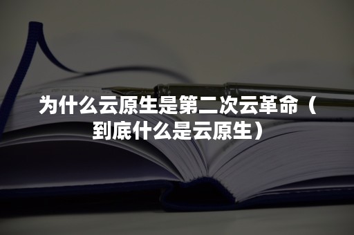 为什么云原生是第二次云革命（到底什么是云原生）