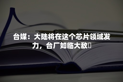 台媒：大陆将在这个芯片领域发力，台厂如临大敌​