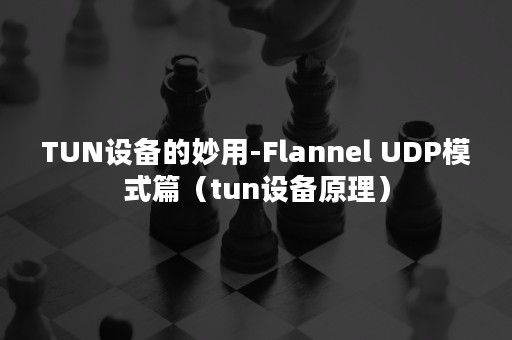 TUN设备的妙用-Flannel UDP模式篇（tun设备原理）