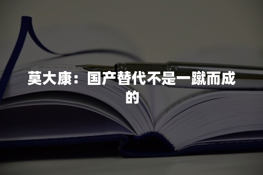 莫大康：国产替代不是一蹴而成的