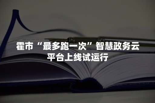 霍市“最多跑一次”智慧政务云平台上线试运行