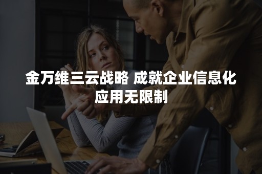 金万维三云战略 成就企业信息化应用无限制