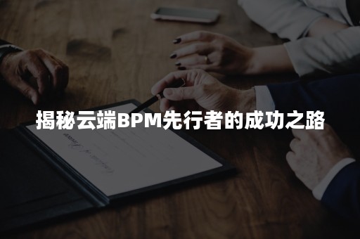 揭秘云端BPM先行者的成功之路