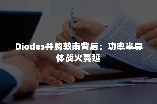 Diodes并购敦南背后：功率半导体战火蔓延