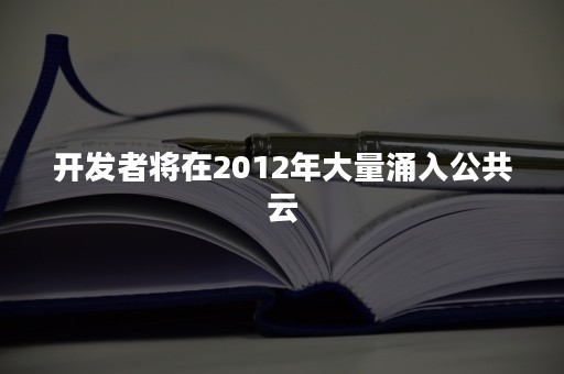 开发者将在2012年大量涌入公共云