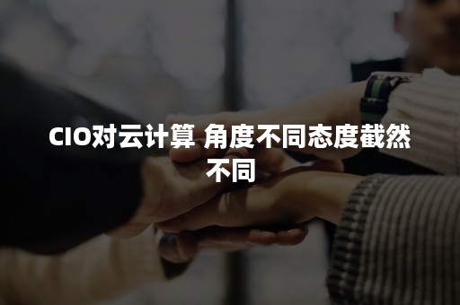 CIO对云计算 角度不同态度截然不同