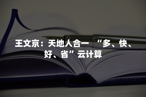 王文京：天地人合一  “多、快、好、省”云计算