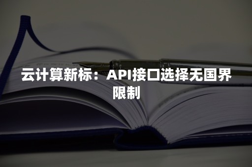 云计算新标：API接口选择无国界限制