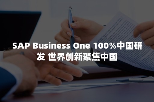 SAP Business One 100%中国研发 世界创新聚焦中国