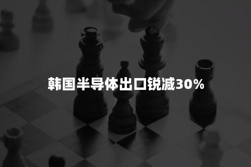 韩国半导体出口锐减30%