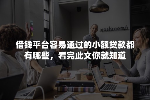 借钱平台容易通过的小额贷款都有哪些，看完此文你就知道
