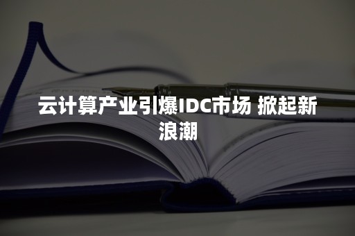 云计算产业引爆IDC市场 掀起新浪潮