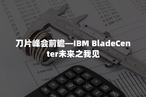 刀片峰会前瞻—IBM BladeCenter未来之我见