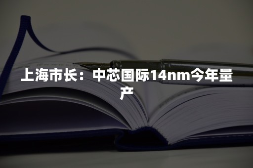 上海市长：中芯国际14nm今年量产