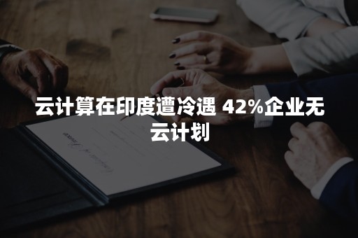 云计算在印度遭冷遇 42%企业无云计划