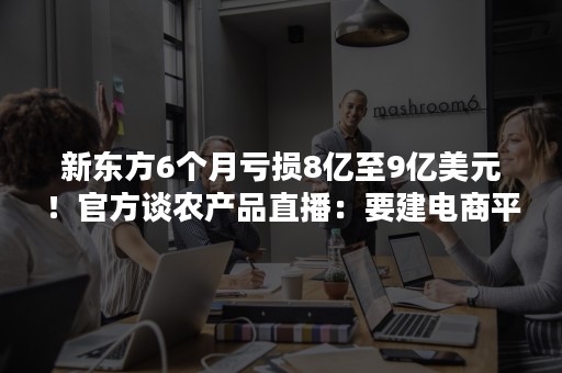 新东方6个月亏损8亿至9亿美元！官方谈农产品直播：要建电商平台