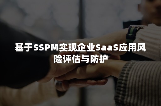 基于SSPM实现企业SaaS应用风险评估与防护