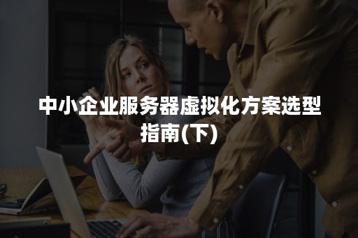 中小企业服务器虚拟化方案选型指南(下)