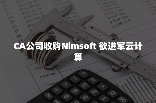 CA公司收购Nimsoft 欲进军云计算