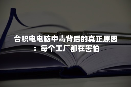 台积电电脑中毒背后的真正原因：每个工厂都在害怕