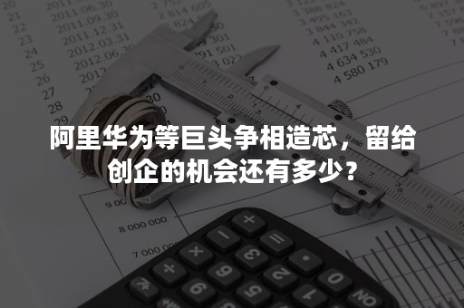 阿里华为等巨头争相造芯，留给创企的机会还有多少？