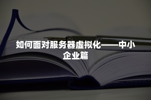 如何面对服务器虚拟化——中小企业篇