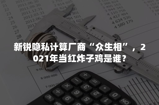 新锐隐私计算厂商“众生相”，2021年当红炸子鸡是谁？