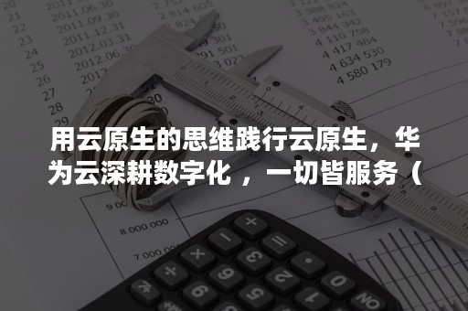 用云原生的思维践行云原生，华为云深耕数字化 ，一切皆服务（华为云的愿景）