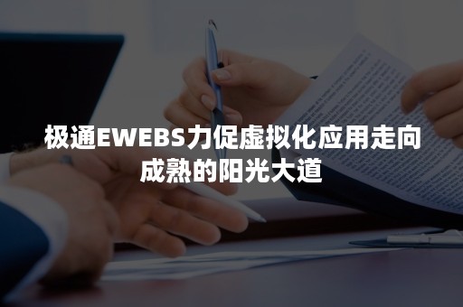 极通EWEBS力促虚拟化应用走向成熟的阳光大道