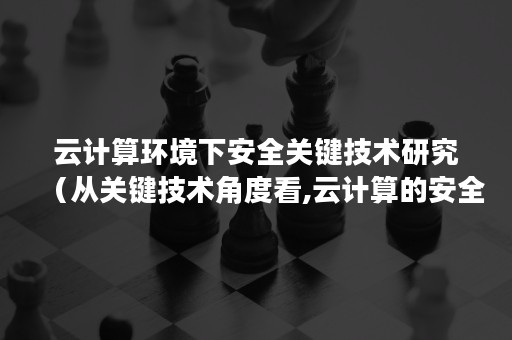 云计算环境下安全关键技术研究（从关键技术角度看,云计算的安全问题表现）