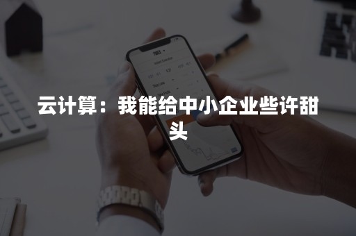 云计算：我能给中小企业些许甜头