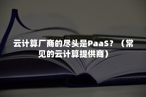 云计算厂商的尽头是PaaS？（常见的云计算提供商）