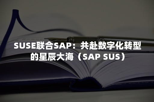 SUSE联合SAP：共赴数字化转型的星辰大海（SAP SUS）