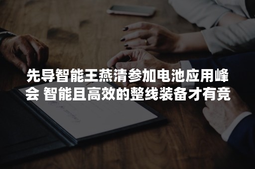 先导智能王燕清参加电池应用峰会 智能且高效的整线装备才有竞争力