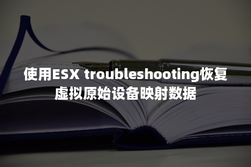 使用ESX troubleshooting恢复虚拟原始设备映射数据