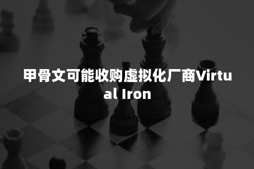 甲骨文可能收购虚拟化厂商Virtual Iron