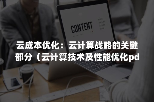 云成本优化：云计算战略的关键部分（云计算技术及性能优化pdf）