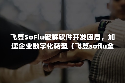 飞算SoFlu破解软件开发困局，加速企业数字化转型（飞算soflu全自动软件工程平台）