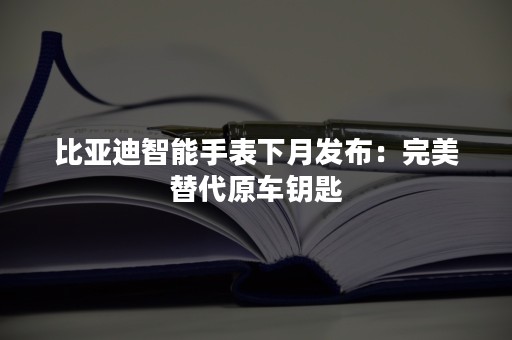 比亚迪智能手表下月发布：完美替代原车钥匙